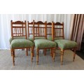 A SPECTACULAR COLLECTION OF 6x CARVED "SPRING-SEAT" ENGLISH OAK SPIDLE BACK DINING CHAIRS bid/chair