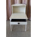 A BEAUTIFULLY MADE VINTAGE CREAM PAINT TECHNIQUE'D ON SOLID WOOD TELEPHONE TABLE WITH REGENCY LEGS