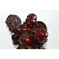 AN EXQUISITE (LARGE) CHINESE LAUGHING BUDDHA (BUDAI) IN A TRADITIONAL RED LACQUERED FINISH