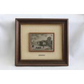 A FANTASTIC FRAMED ITALIAN MADE 925 SILVER (STAMPED) ETCHING OF THE "SAN COLOMBANO" BASILICA
