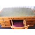 A MAGNIFICENT ORIGINAL "GORDON FRASER" YEW WOOD CHIPPENDALE PARTNERS DESK AND CHAIR - WOW!!!!