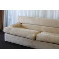 AN AWESOME TAN SUEDE FEEL LARGE 2-SEATER COMFORTABLE COUCH IN AWESOME CONDITION