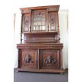 A SPECTACULAR ANTIQUE CARVED HENRY II FRENCH RENAISSANCE WALNUT BUFFET-A-DEUX CORPUS CABINET