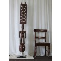AN EXQUISITE AND UNUSUAL "TALL" HAND CARVED WOODEN AFRICAN TRIBAL ART FIGURINE
