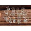 A FANTASTIC COLLECTION OF THIRTEEN ASSORTED SHERRY/ LIQUEUR GLASSES IN GREAT CONDITION