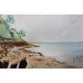 AN AWESOME FRAMED AND SIGNED ORIGINAL OIL ON BOARD LANDSCAPE "LAKESIDE" PAINTING