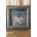 TWO BEAUTIFULLY FRAMED "PORTRAIT" OIL ON BOARD PAINTINGS OF A MAN AND WOMAN bid/painting