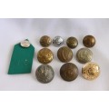 A FANTASTIC COLLECTION OF 11x ASSORTED VINTAGE MILITARY TUNIC/ UNIFORM BUTTONS
