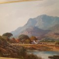 A SPECTACULAR ORIGINAL FRAMED AND SIGNED MICHAEL ALBERTYN (JNR) OIL ON CANVAS LANDSCAPE PAINTING