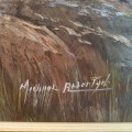 A SPECTACULAR ORIGINAL FRAMED AND SIGNED MICHAEL ALBERTYN (JNR) OIL ON CANVAS LANDSCAPE PAINTING