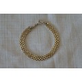 A BEAUTIFUL STERLING SILVER LADIES "FLAT LINK" SNAKE BRACELET WITH EXTENSION LINKS