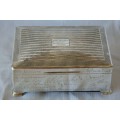AN EXQUISITE ANTIQUE (1902) HALLMARKED STERLING SILVER ENGRAVED CIGAR/ CIGARETTE BOX