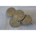 A WONDERFUL ANTIQUE (PRE 1900's) AUSTRIAN "COIN" BROOCH WITH 1893 AND 1895 HELLERS