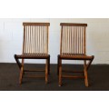Four amazing solidly built wooden outdoor folding chairs in superb condition - bid/chair