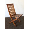 Four amazing solidly built wooden outdoor folding chairs in superb condition - bid/chair