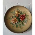 A beautiful signed hand-painted vintage 3D chalk-ware plaque of ''ROSES'' by W.H. Bossons