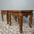 2x magnificent quality carved solid Teak occasional coffee tables in spectacular condition bid/table