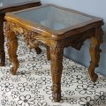 2x magnificent quality carved solid Teak occasional coffee tables in spectacular condition bid/table