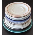 A beautiful collection of assorted porcelain & ceramic saucers & small plates in good condition!!!