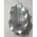 An incredible and very striking XL and heavy (6.39kg) solid pewter "leaf" display bowl - STUNNING!!!