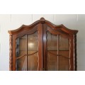Spectacular large "gabled" ball and claw display cabinet with glass shelves and two drawers | RS17