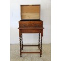 An extremely rare Victorian antique oak cutlery canteen (caddy) table stand in remarkable condition