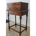 An extremely rare Victorian antique oak cutlery canteen (caddy) table stand in remarkable condition