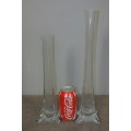 2x Gorgeous Tall Slender "Single Stem" Glass Vases with awesome thick bases - Bid/Vase