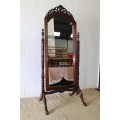 A spectacular antique Victorian large rosewood ball and claw cheval mirror - 1,9m high!