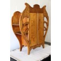 An incredible rare antique German Art Nouveau Apothecary wall cabinet with stunning carved detailing