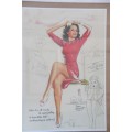 Two beautiful framed Art Deco illustrated prints of ''Pin-up Girls'' by Knute K.O Munson
