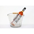 A stunning (large) USA made glass ice bucket/ wine cooler with a sturdy metal handle