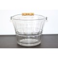 A stunning (large) USA made glass ice bucket/ wine cooler with a sturdy metal handle