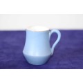 A gorgeous "Tea-For-Two" terracotta stoneware milk jug/ creamer and sugar bowl set in a soft blue