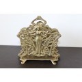 A gorgeous antique Art Nouveau solid brass serviette holder with stunning ornate detailing