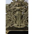 A gorgeous antique Art Nouveau solid brass serviette holder with stunning ornate detailing