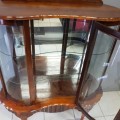 A beautiful antique curved glass ball & claw showcase w/ shelves, all glass intact!!! Exquisite!!!