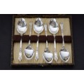 A superb boxed set of six English made EPNS silver plated "Apostle" teaspoons in stunning condition