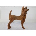 An awesome antique (1922) hand made wooden dog toy with articulating limbs in fantastic condition