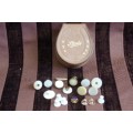 An incredible collection of assorted gents Art Deco collar & button studs in a horseshoe stud box