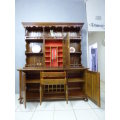 A magnificent walnut buffet cabinet w/ optics and 15 bottle wine rack. Magnificent quality!!!