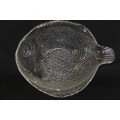 A wonderful deep fish shaped glass serving/ display bowl in stunning condition