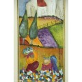 A stunning and vibrant framed original signed "Petro van Graan" mixed media painting = Exquisite!!!