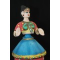 An excellent paper mache free-dancing Indian doll comprising of four assembled pieces