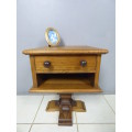 A beautiful, large stylish pine pedestal with a drawer. Chunky, solid furniture!! RS17Sale
