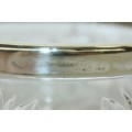 A beautiful, quality cut glass serving/ salad bowl with an EPNS silver plated rim = stunning RS17