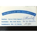 An RSA (1981) "Die Voortrekkers Halfeeufees" - signed by C.W.H. Boshoff; M.M. Muller & J.C. Oelofse
