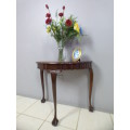 A beautiful vintage ball & claw Imbuia half moon display/occasional table. Gorgeous in an entrance!!