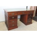 A spectacular imbuia ladies executive desk with 9x drawers in stunning condition