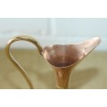 A beautiful vintage solid copper pitcher/ jug with solid brass embellishments and detailing